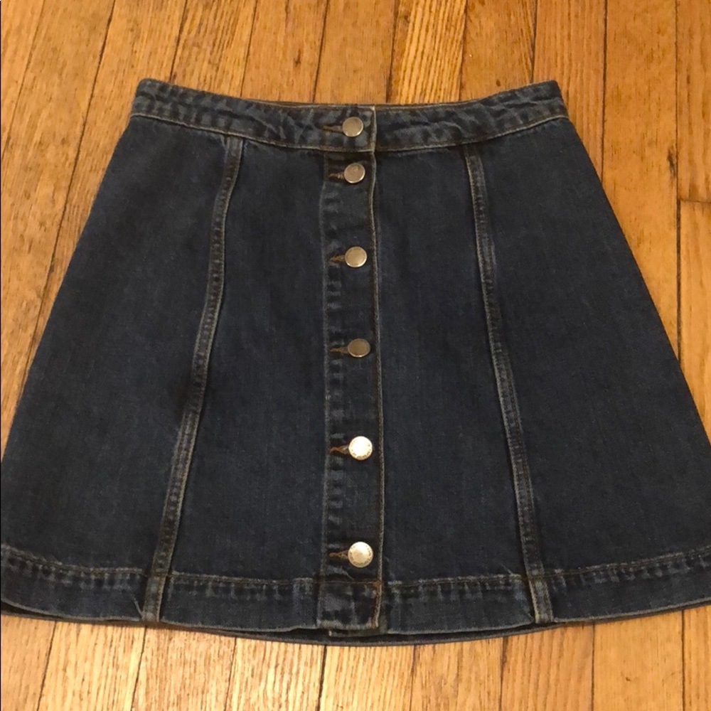 Topshop denim A line skirt with buttons